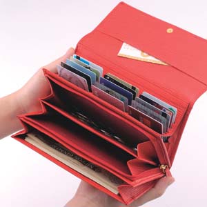カード差し込み式たっぷり収納革財布