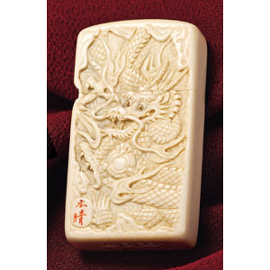 国内限定・本象牙昇龍彫刻ZIPPO