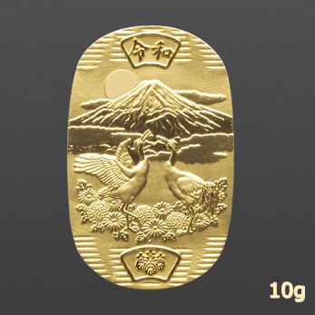 純金製  大判・小判  菊花双祥鶴( 10g )